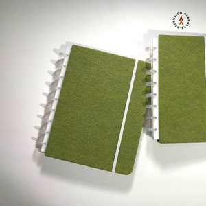 Green Felt Planner Cover for Discbound Planners in Three Sizes | Snap-In Cover, Elastic + Envelope