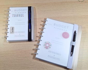 Frosted Planner Cover for Discbound Planners in Half-Letter and Classic | Snap-in Cover with Bookmark, Pen Holder & Black/White Elastic