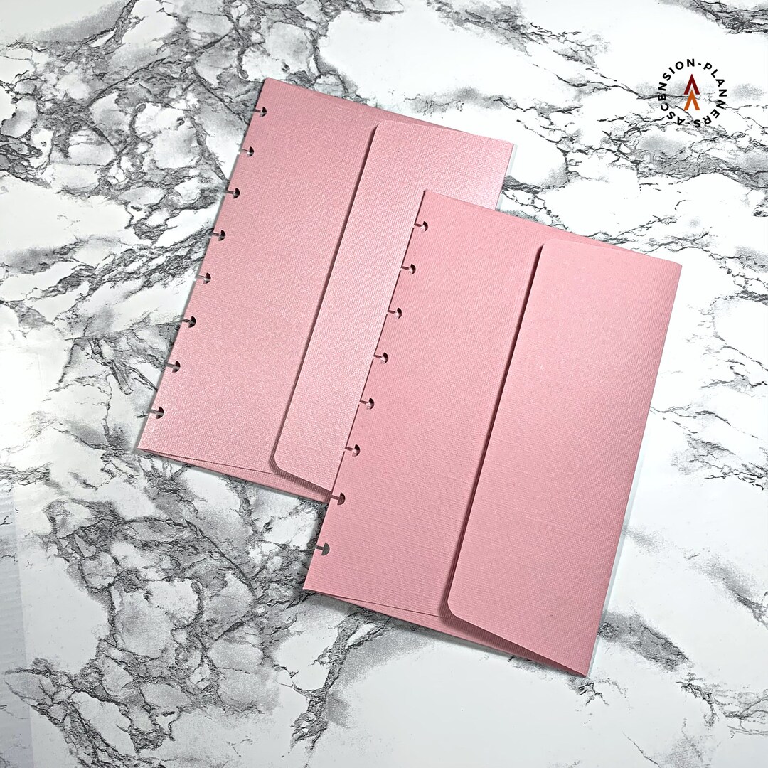 Discbound Planner Envelope in Matte &amp; Shimmer Pink Half-letter Happy ...