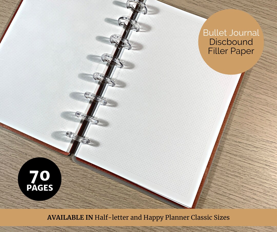 Discbound Bullet Journal Filler Paper Half Letter & Happy Etsy