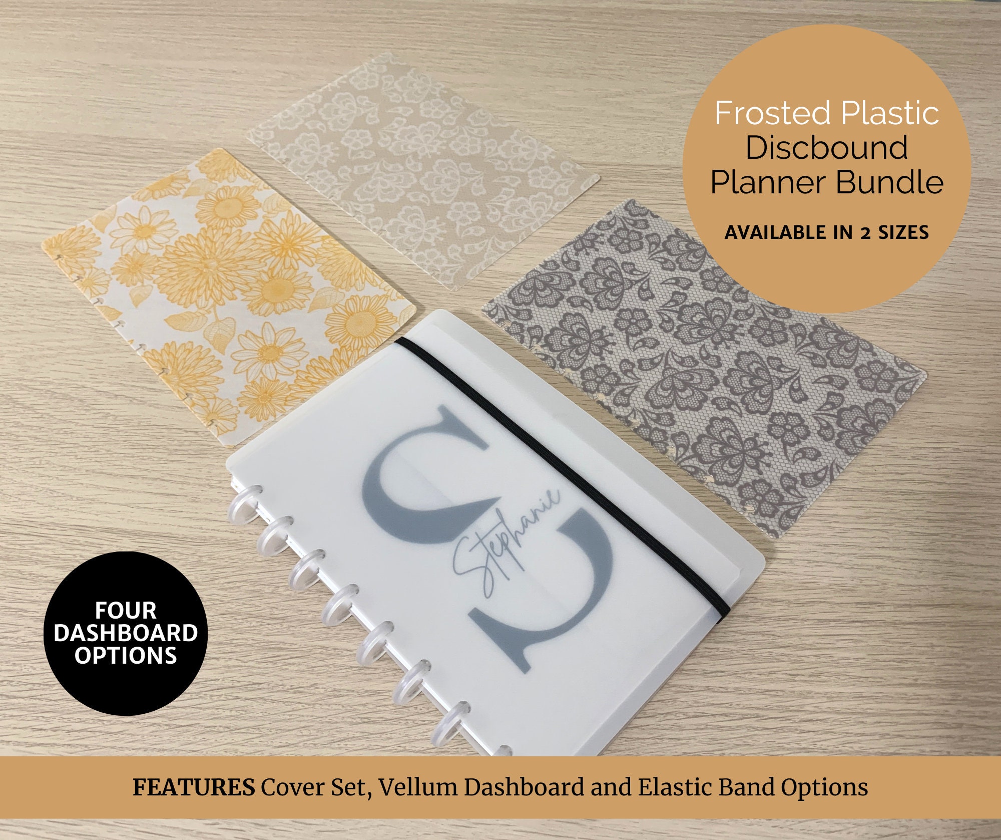 DISCBOUND COVERS Frosted Clear 7 Hole Punch, Plastic, Sticker Album,  Planner, B6 Size 
