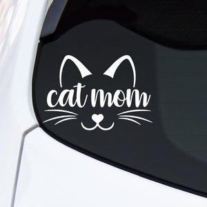 Naklejka winylowa na samochód Cat Mom, naklejka na futrzane dziecko, naklejka winylowa dla miłośników kotów, wypełniacz skarpet dla miłośników kotów, prezent świąteczny dla mamy kota