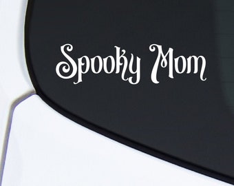 Naklejka winylowa na samochód „Straszna mama”, naklejka na laptopa