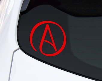 Atheist Vinyl Car Decal, Atheism Laptop Decal, Atheist Symbol Vinyl Decal, Phone Decal, Computer Decal