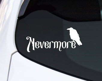 Nevermore Raven Vinyl Decal, Edgar Allan Poe Fan Gift