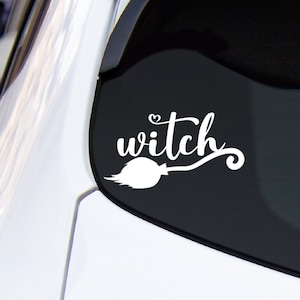 Witch Broom Decal,  Witch Broom Laptop Sticker, Witch Broom Car Decal