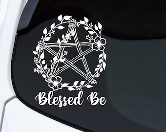 Blessed Be Decal, Pagan Witch Decal, Wiccan Laptop Decal, Stocking Stuffer for Witch, Yule Gift