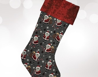 Krampus Santa Stocking, Krampus Christmas Stocking, Dark Aesthetic Christmas Decor, Creepmas Stocking, Gothmas, Hexmas