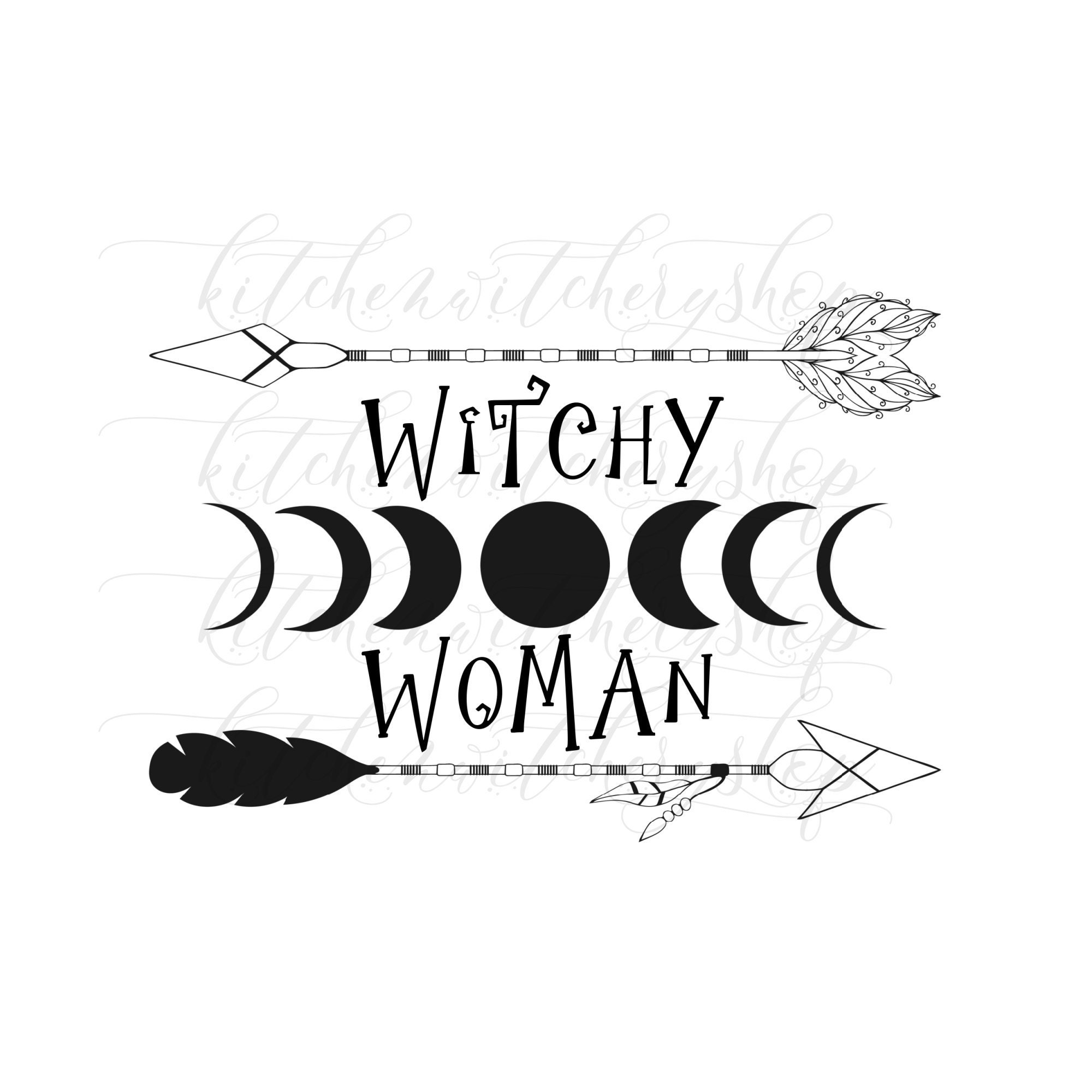 Witchy Woman Moon Phase Pagan SVG DXF File Cut File | Etsy