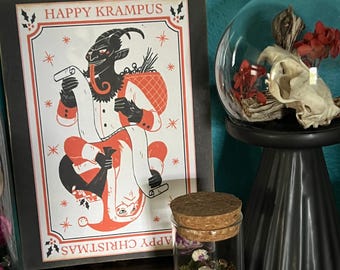 Krampus Sign, Vintage Santa Sign, Krampus Santa Sign