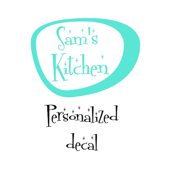 Personalized Retro Kitchen Decal, MCM Kitchen Decal, Mid Century Modern Decal, Retro Custom Decal