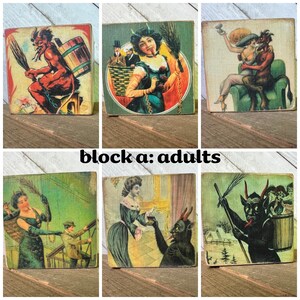 Vintage Look Krampus Block: Retro Christmas Decor A: adults