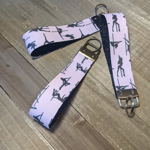 Stripper Keychain, Stripper Key Fob, Stripper Wristlet Key Fob, Pole Dancer Keychain, Pole Dancer Key Fob, Gift for Bestie