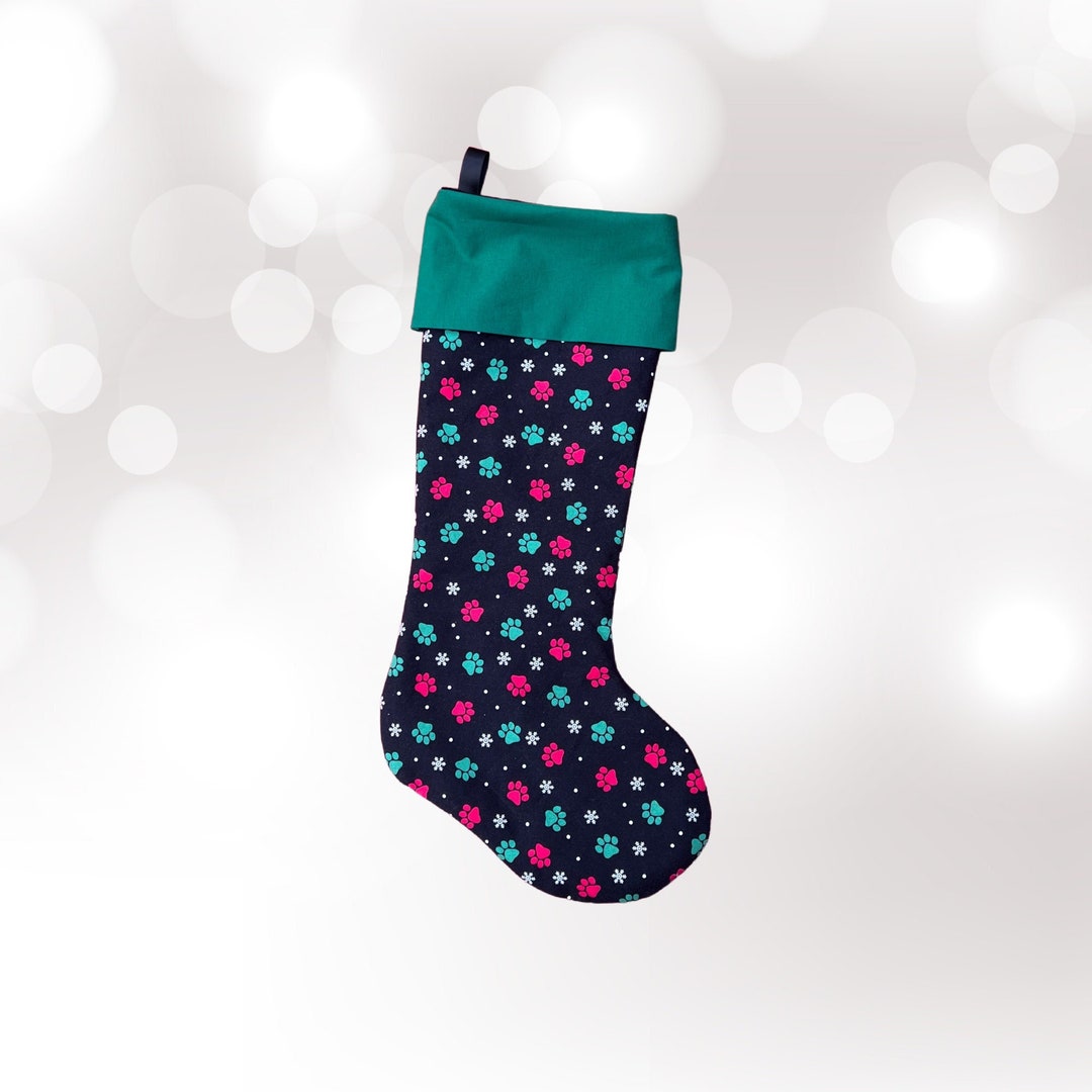 Pet Stocking, Paw Print Stocking, Cat Stocking, Dog Stocking, Pet Paw ...