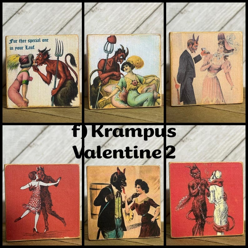 Vintage Look Krampus Block: Retro Christmas Decor F. Krampustine 2