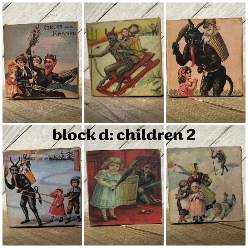 Vintage Look Krampus Block: Retro Christmas Decor D: children 2