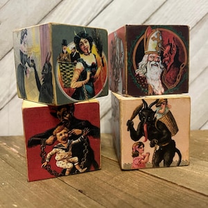Vintage Look Krampus Block: Retro Christmas Decor image 1