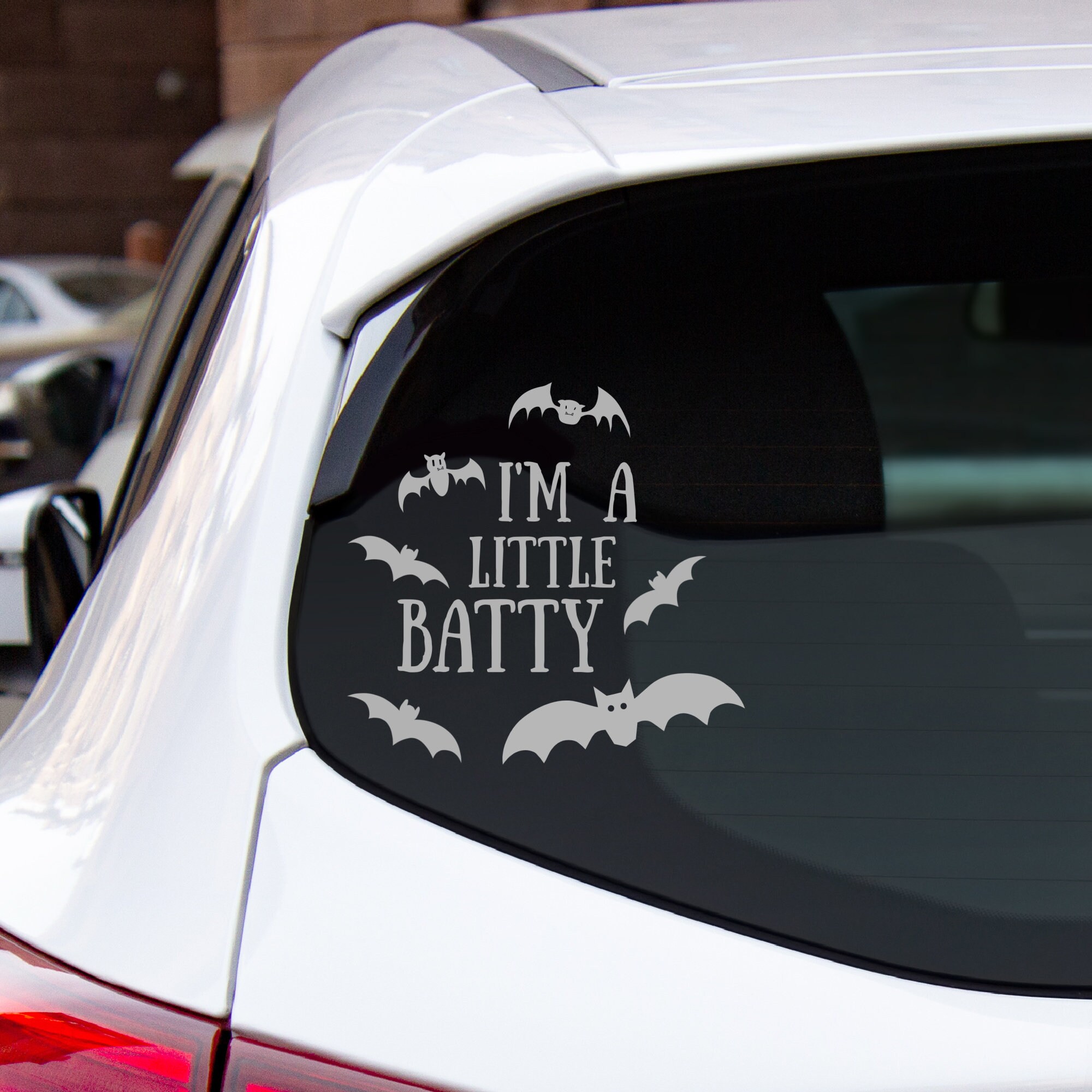 Bat Car Decal, Halloween Bat Decal, I'm a Little Batty Decal, Gift for ...