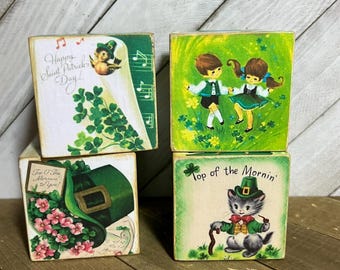 Vintage St Patrick's Day Block: Retro Tray Decor