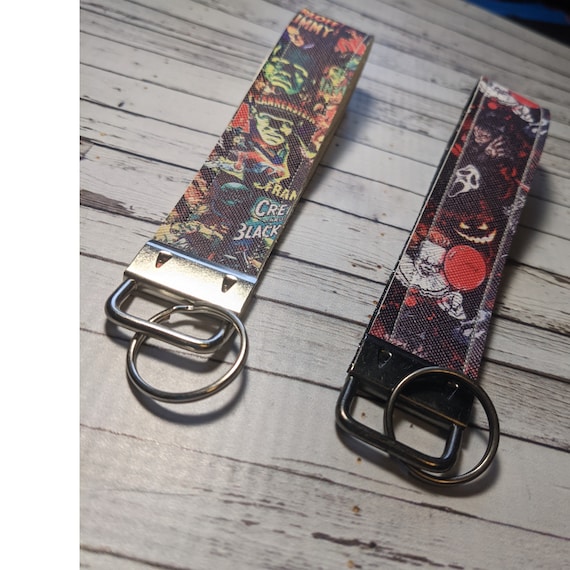 Horror Movie Keychain, Horror Movie Key Fob, Movie Monster Keychain, Horror Movie Wristlet, Christmas Gift for Horror Fan, Stocking Stuffer