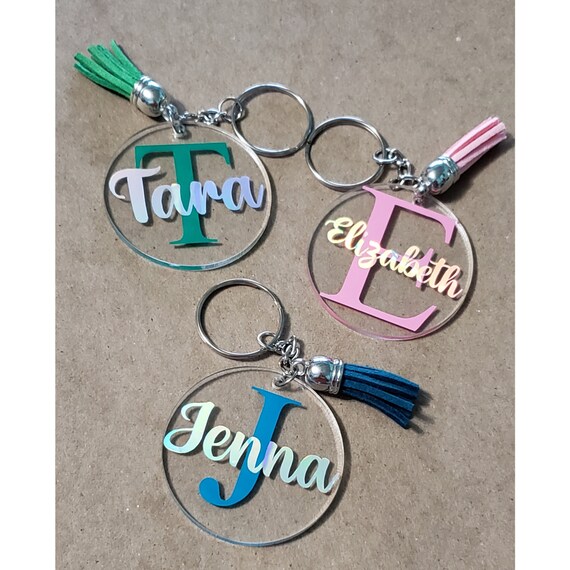 Personalized Acrylic Name Keychain Custom 2 inch Round Etsy