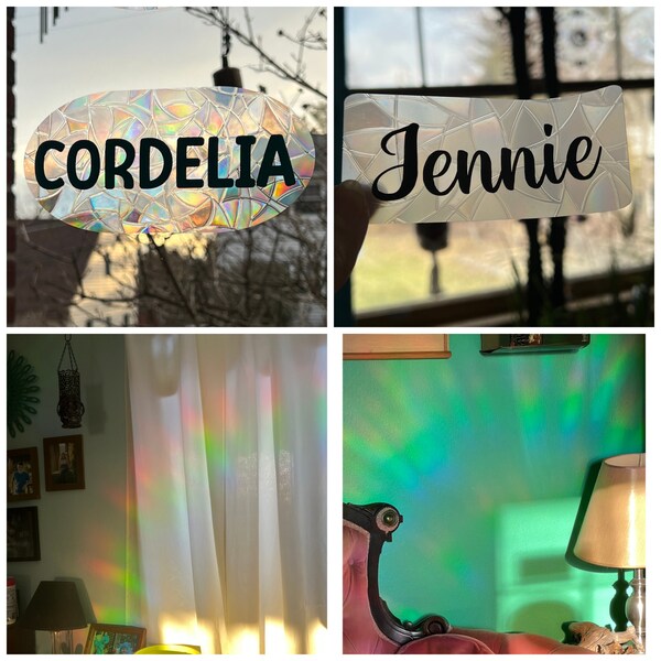 Personalized Window Clings, Name Window Cling, Rainbow Window Clings, Prism Window Clings