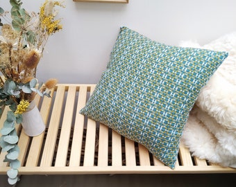 Handwoven Cushion Cover  - modern, graphic, joyful - one-of-a-kind