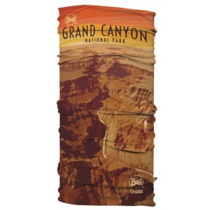 May include: A Buff brand multi-functional headwear with a printed image of the Grand Canyon National Park. The image features a sunset over the canyon with the text "Grand Canyon National Park".