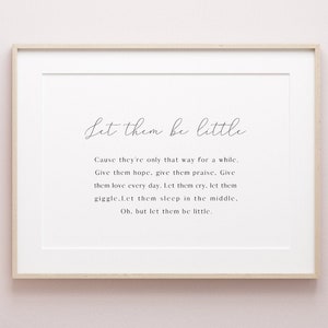 Let them be little | Nursery wall art | Nursery prints | Nursery decor | Printable wall art | Neutral | Quotes | Instant download