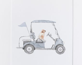 Golden Retriever | Golf Nursery Decor | Golf Wall Art | Golf Nursery Art | Puppy Wall Art | Printable