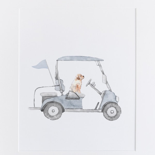 Golden Retriever | Golf Nursery Decor | Golf Wall Art | Golf Nursery Art | Puppy Wall Art | Printable