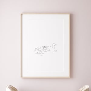 Duck and Ducklings | Ducks Nursery Art | Minimalist Nursery Prints | Nursery Decor | Ducklings Print | Printable Wall Art | Nursery Wall Art