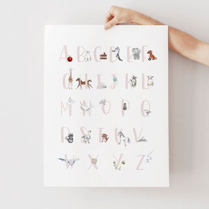 Alphabet Print For Girls | Blush Pink Nursery Prints | Girl Nursery Decor | Girls Room Decor | Nursery Wall Art Girl