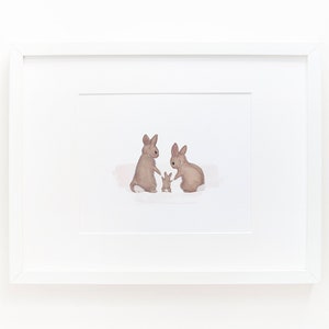 Bunny Family, Bunny Nursery Art, Bunny Rabbit Print, Bunny Nursery Wall Art, Nursery Prints, Printable Wall Art, Digital Download image 2