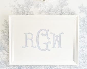 Boy Wall Art | Blue Nursery Wall Art | Boy Nursery Wall Decor | Boys Room | Monogram Wall Art | Vintage