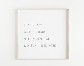 Beach Baby | Beach Nursery Decor | Beach Nursery Print | Nursery Quote Print | Ocean Nursery Prints