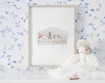 Bunny Nursery Prints | Bunny Nursery Art | Nursery Wall Art Girl | Bunny Print | Girl Nursery Decor | Printable Wall Art