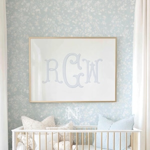 Monogram Nursery Wall Art: Custom Baby Boy Nursery Decor (Printable)