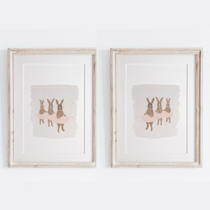 Ballet Bunny Art Prints | Ballerina Bunny Nursery Art Set | Bunny Nursery Decor | Ballerina Nursery Prints
