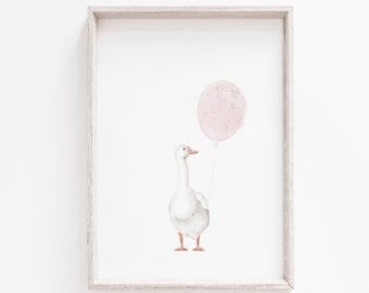 Goose Nursery wall art, Girl nursery wall decor, Nursery prints, Girls wall art, Digital download