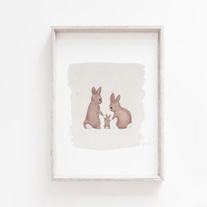 Bunny Nursery Wall Art, Bunny Nursery Decor, Nursery Prints Neutral, Printable Wall Art, Digital Download