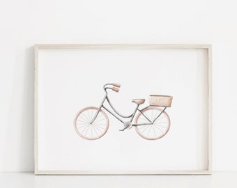 Vintage Bike Print, Nursery Decor, Printable Wall Art, Bicycle Wall Art, Kids Room Decor, Nursery Prints, Digital download