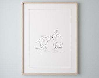 Rabbit Nursery | Rabbit Art Print | Nursery Wall Art | Bunny Nursery Decor | Wall Decor