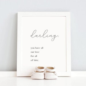 Nursery wall art girl |  Nursery prints girl | Nursery decor | Nursery quotes | Baby girl nursery | Darling quote print