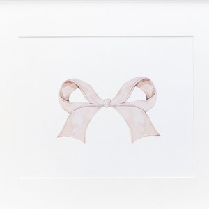 Pink Bow Ribbon Wall Art Print | Nursery Wall Art Girl | Pink Nursery Decor | Nursery Prints Pink
