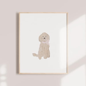 Dog Nursery Art For Girls | Goldendoodle Print | Dog Nursery Wall Art Girl | Dog Nursery Decor For Girls