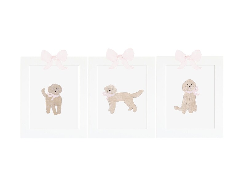 Dog Nursery Decor for Girls Goldendoodle Print Set of 3 - Etsy