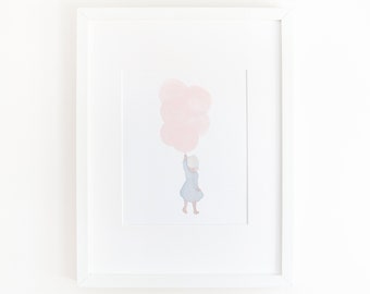 Nursery Wall Art Girl | Nursery Prints Girl | Baby Girl Nursery | Balloons Print | Printable Wall Art | Pink Nursery | Digital Download