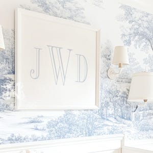 Blue Monogram Nursery Art: Personalized Baby Boy Decor (Digital File)