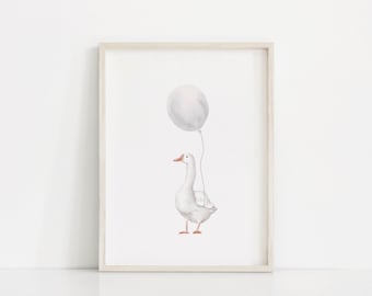 Goose, Nursery wall art, Nursery prints, Nursery decor, Neutral minimalist nursery, Printable wall art, Digital download